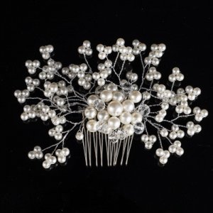 Bridal Hair Comb Clip Rhinestone Pearl Wedding Hair Accessories for Bride Bridesmaid